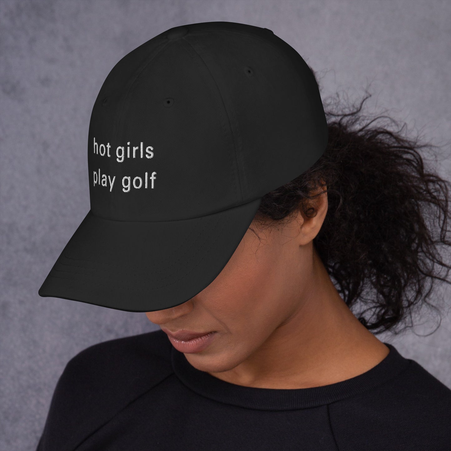 Hot Girl Hat (White Embroidery)