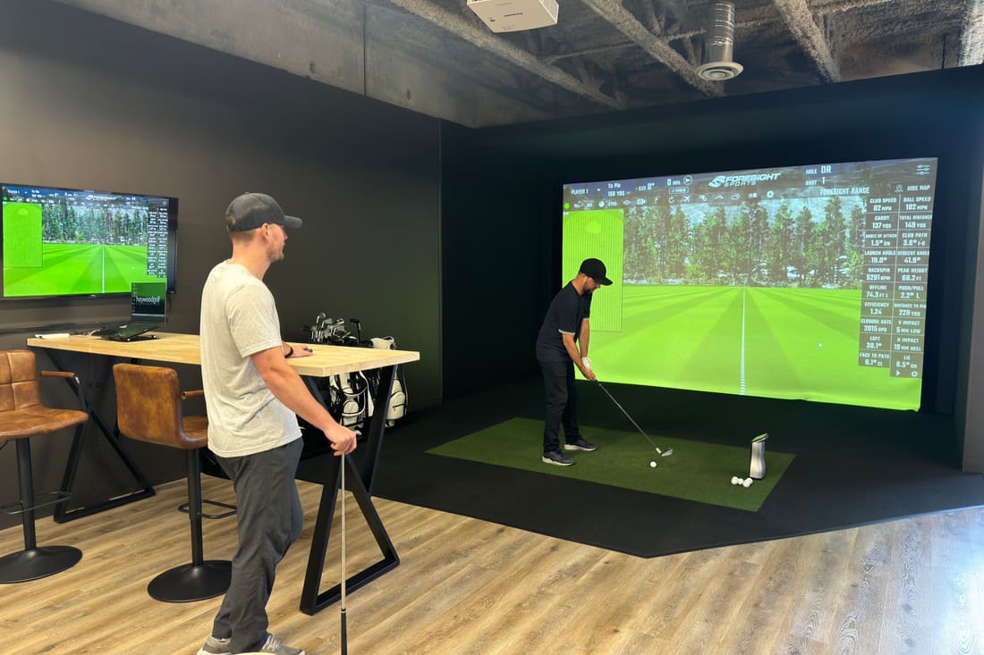 Golfer receiving an in-person Haywood club fitting